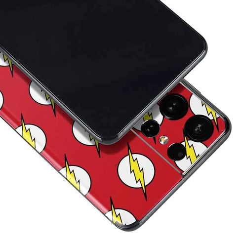 DC Comics The Flash Logo Pattern Galaxy S21 Ultra 5G Skin